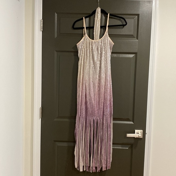 NWT - Sundress X Anthropologie Nicole Purple Ombré Sequin Fringe Dress - Picture 4 of 10